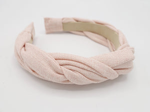 veryshine.com Headband Peach pink cross 2 strand round braid imitated linen headband for women