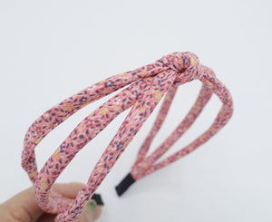 veryshine.com Headband Peach pink flower petal triple strand headband wired thin hairband floral women hair accessory