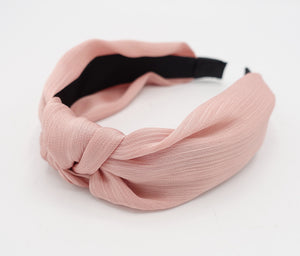 veryshine.com Headband Peach pink thin satin knotted headband