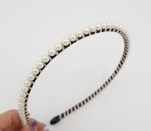 veryshine.com Headband pearl embellished headband simple one row thread wrap hairband