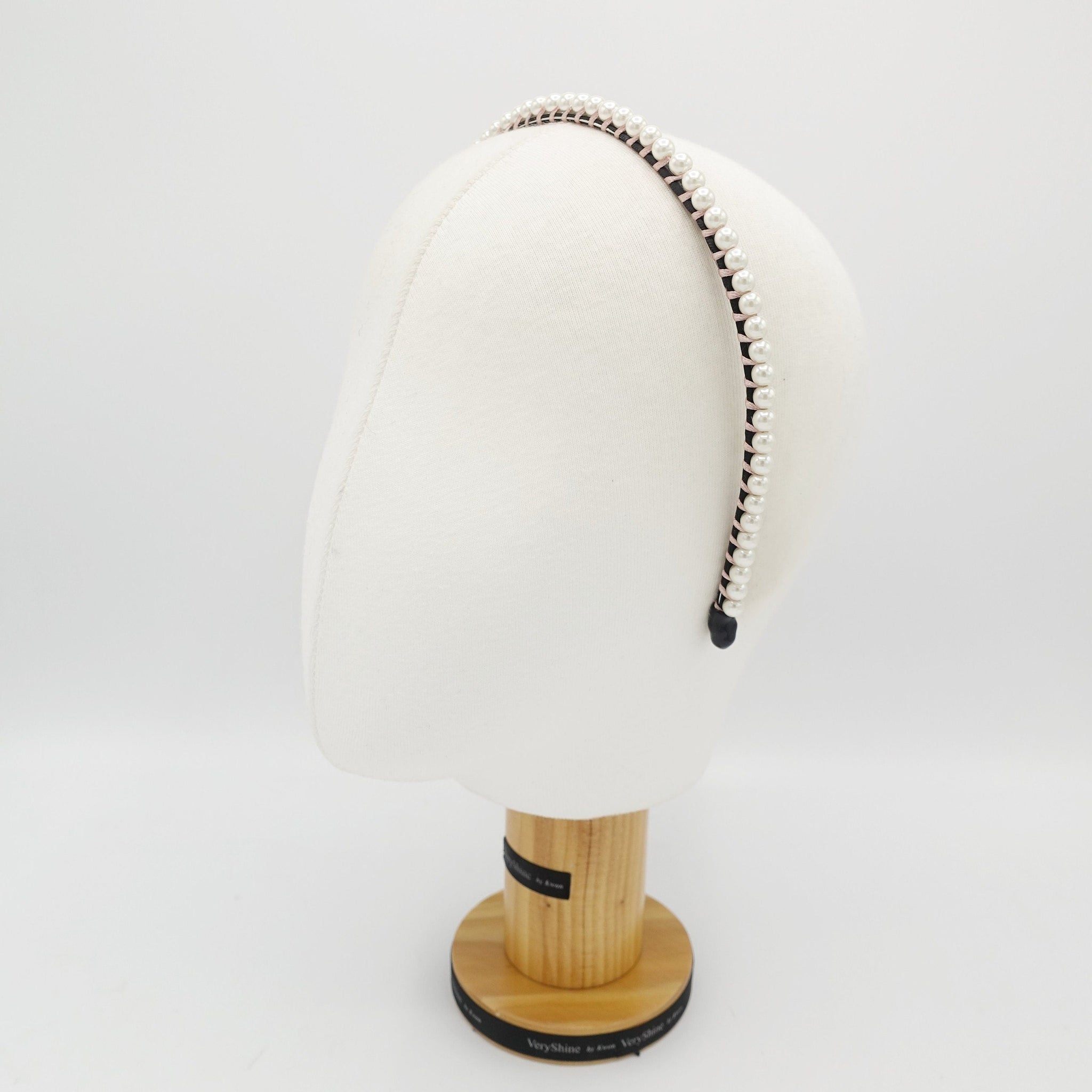 veryshine.com Headband pearl embellished headband simple one row thread wrap hairband