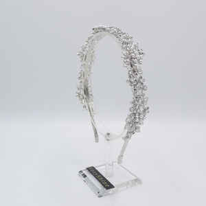 veryshine.com Headband pearl petal metal thin headband flower event hair accessory for women