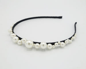 veryshine.com Headband Pearl zigzag pearl threaded thin headband elegant women hairband