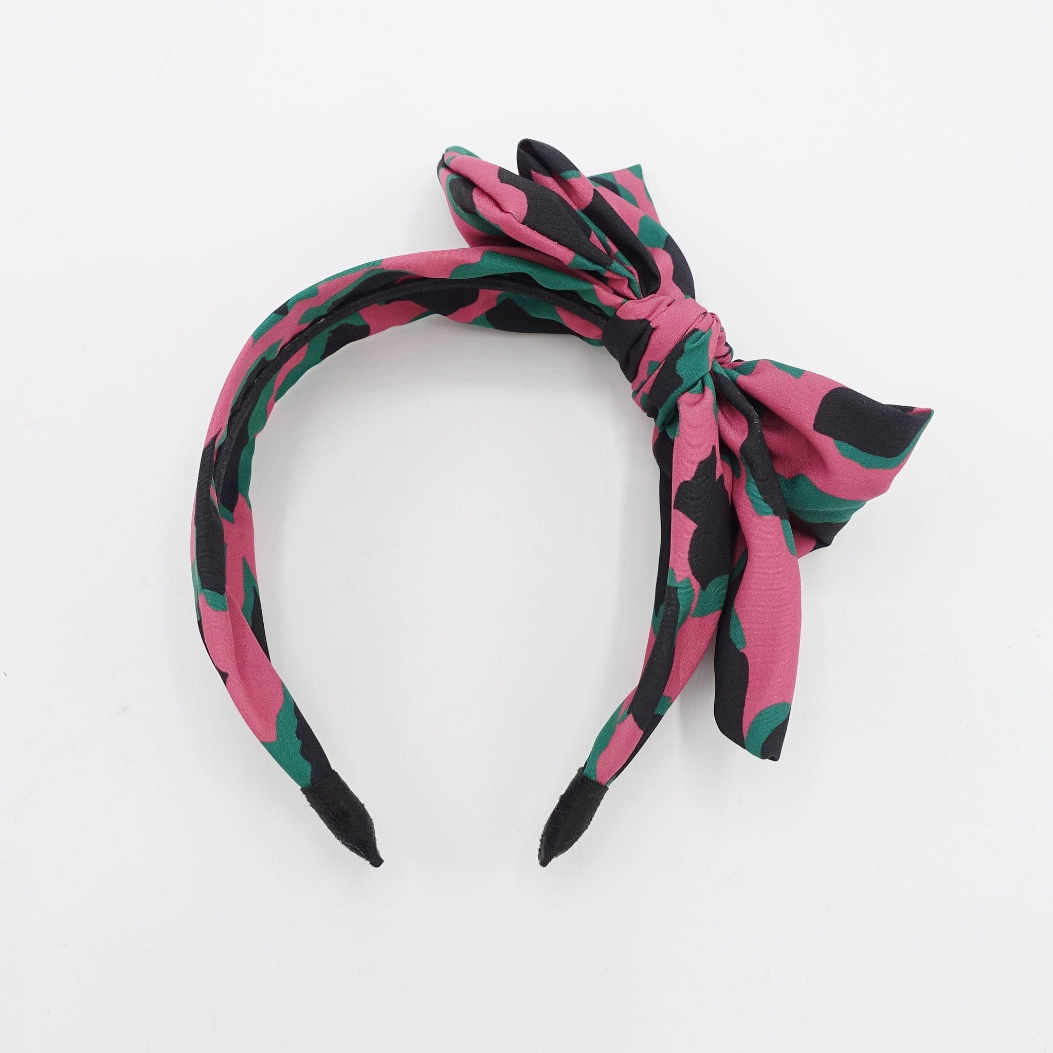 veryshine.com Headband Pink abstract flower print headband bow knotted hairband fashion headband for women hair accessory