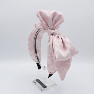 veryshine.com Headband Pink bow headband, floral headband, Spring hair accessory for women