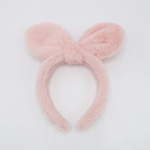 veryshine.com Headband Pink bunny headband fabric fur hairband for Moms and Kids