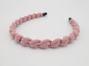 veryshine.com Headband Pink cotton spiral wrap headband thin hairband women hair accessory