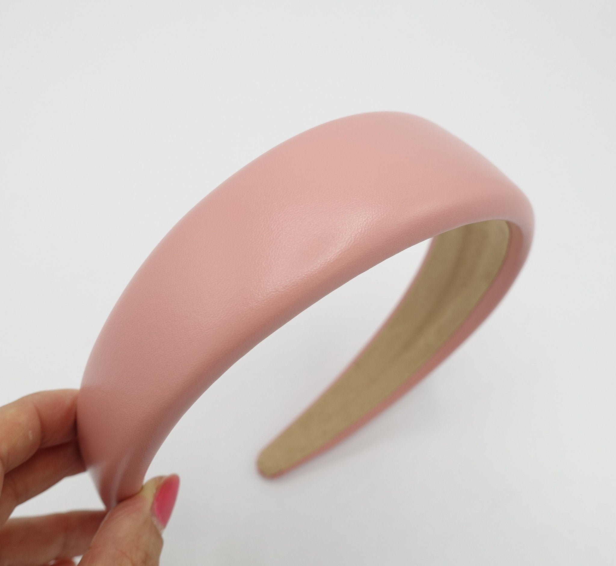 veryshine.com Headband Pink leather padded headband stylish hair accessory for women