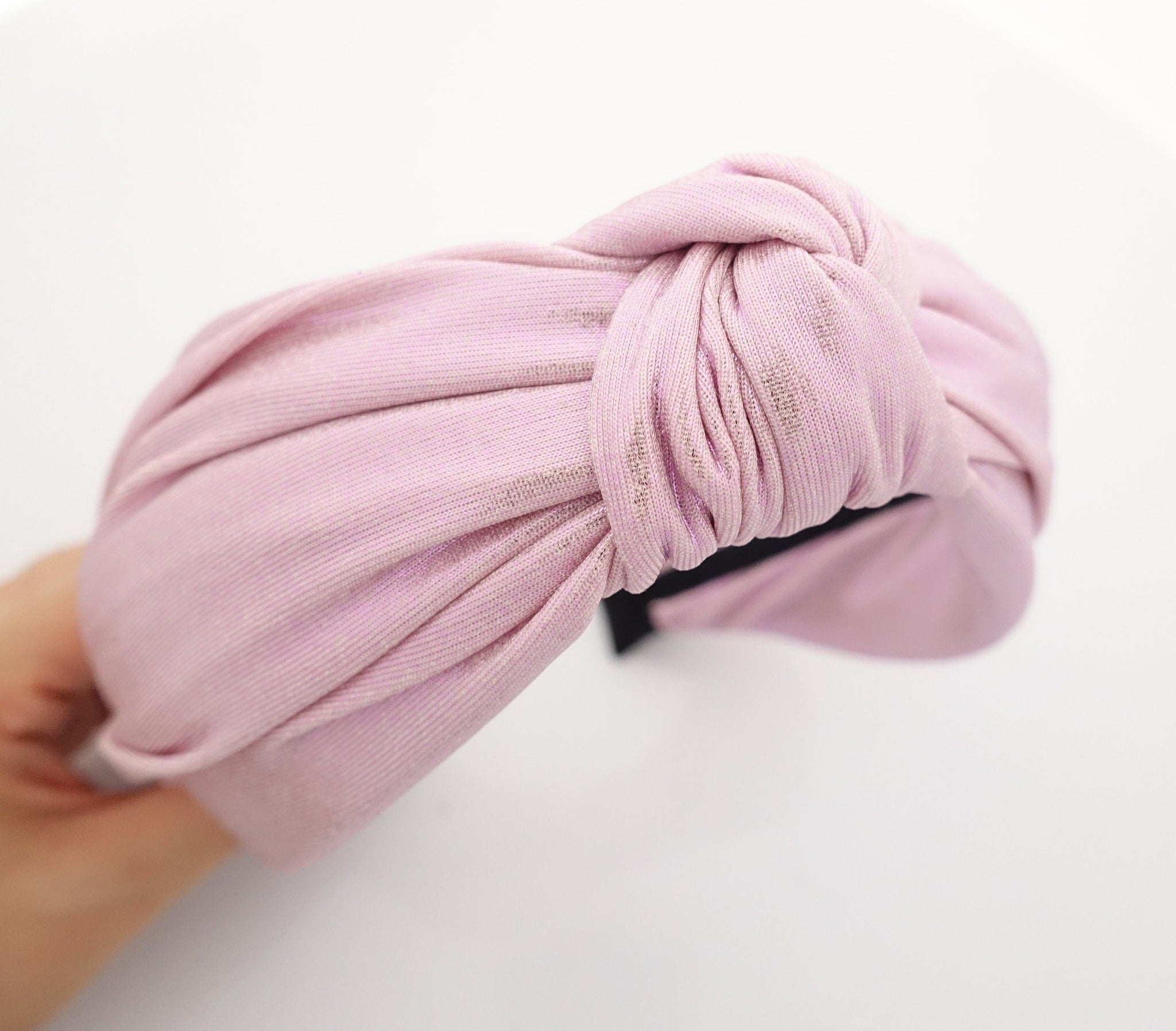 veryshine.com Headband Pink metallic front knot headband dazzling fashion hairband women hair accessory