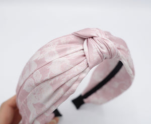 veryshine.com Headband Pink satin headband, floral knot headband, top knot headband for women