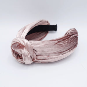 veryshine.com Headband Pink velvet circle knot headband wired flower knot hairband women hair accessory