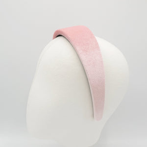 veryshine.com Headband Pink velvet padded headband simple basic fashion hairband for women