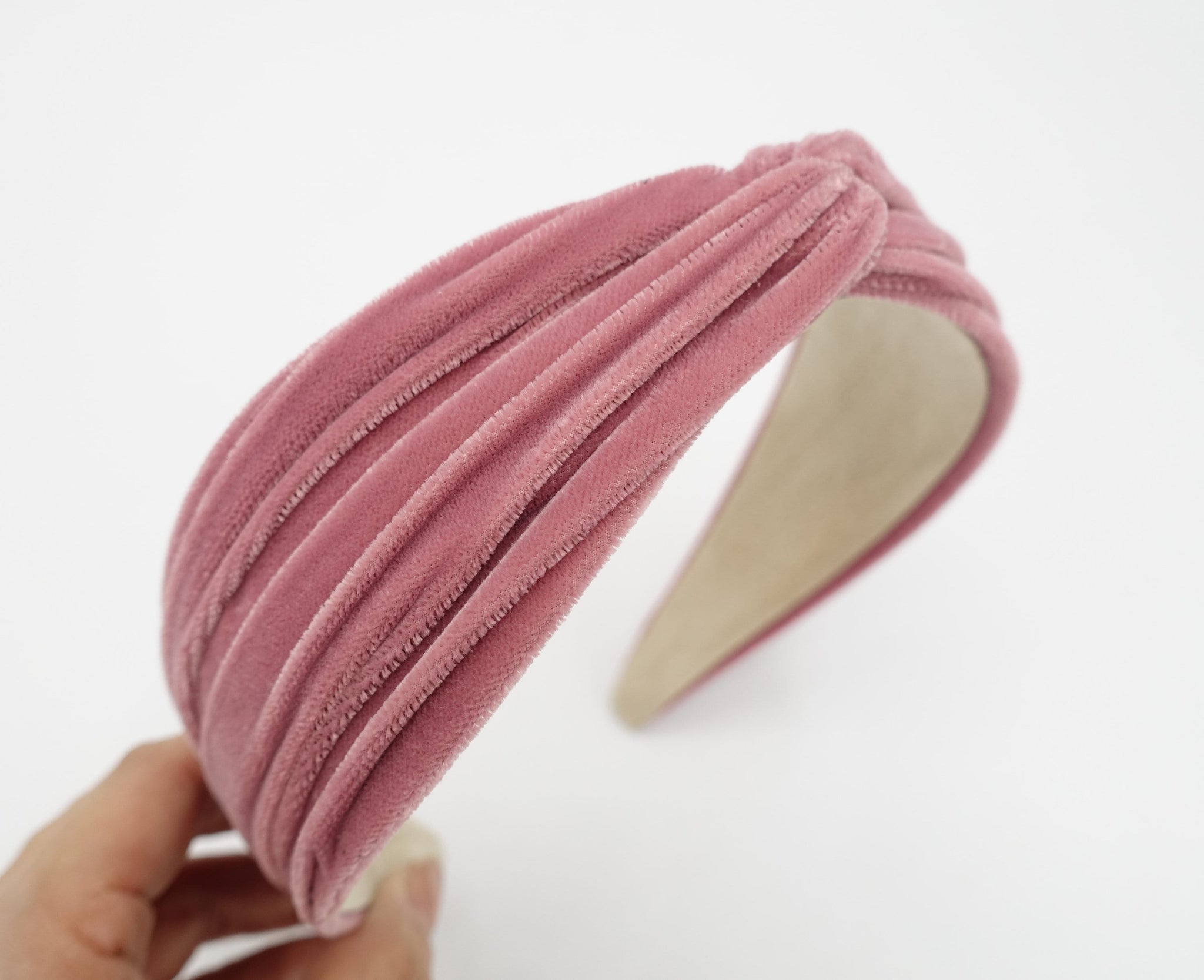 veryshine.com Headband Pink velvet wave headband cross hairband for women