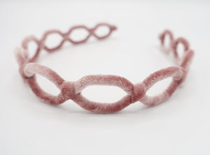 veryshine.com Headband Pink velvet wrap honeycomb pattern headband for women hairband Fall Winter hair accessory