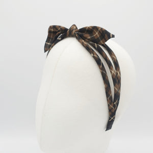 veryshine.com Headband plaid check bow knot headband triple strand headband thin hairband for women