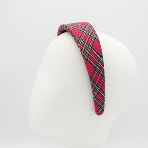 veryshine.com Headband plaid check padded headband tartan casual hairband for women