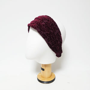 veryshine.com Headband plant pattern cut velvet headband stylish headwrap women head band