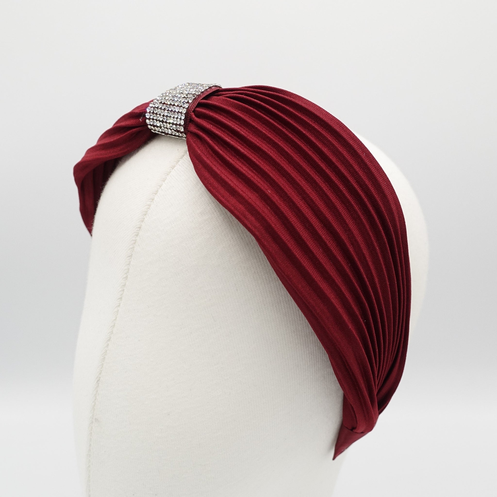 veryshine.com Headband pleated headband rhinestone decorated hairband woman hair accessory