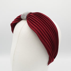 veryshine.com Headband pleated headband rhinestone decorated hairband woman hair accessory