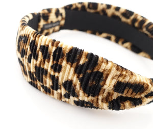 veryshine.com Headband pleated leopard print hairband fashion women top knot headband