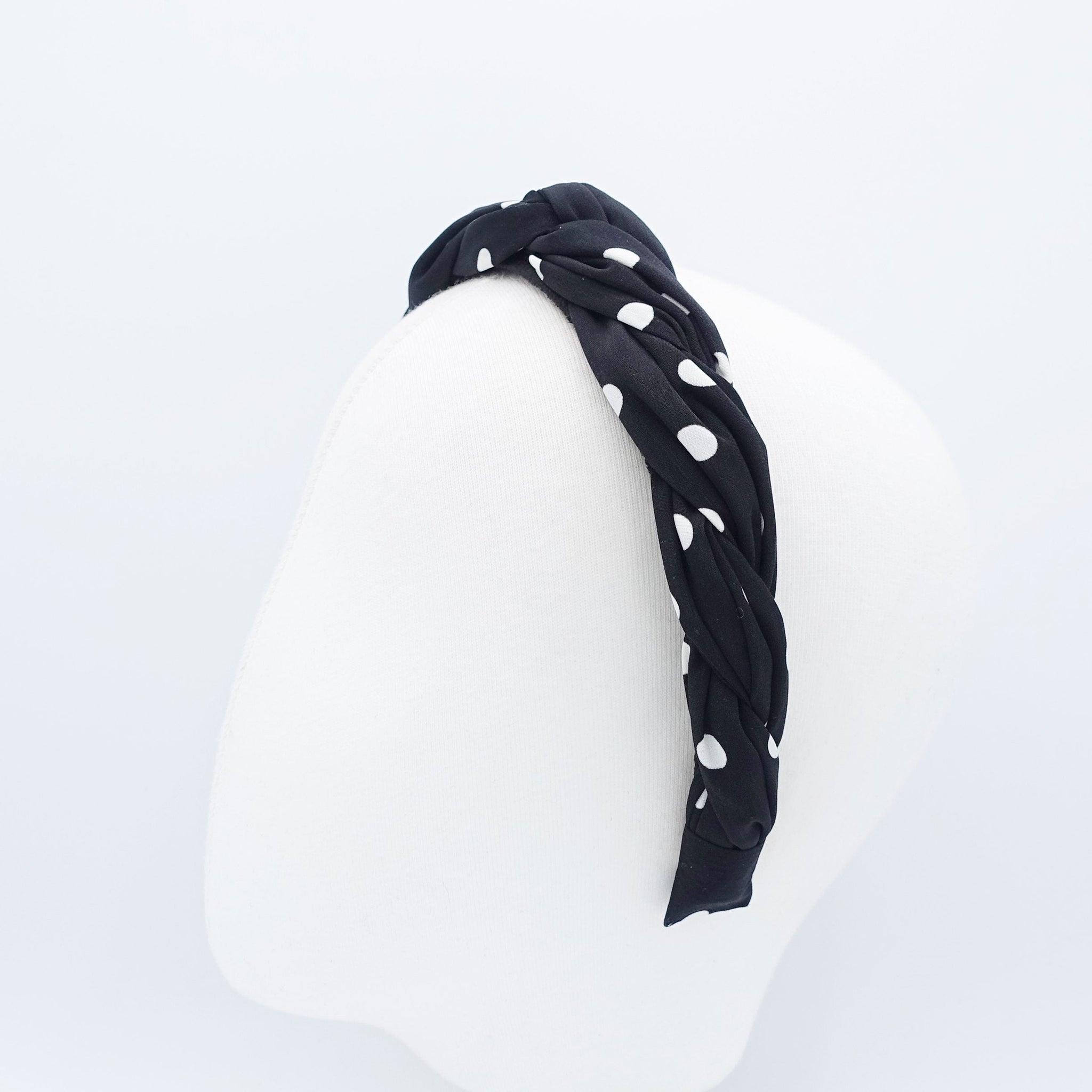 veryshine.com Headband polka dot braided headband thin fabric twisted hairband women hair accessory