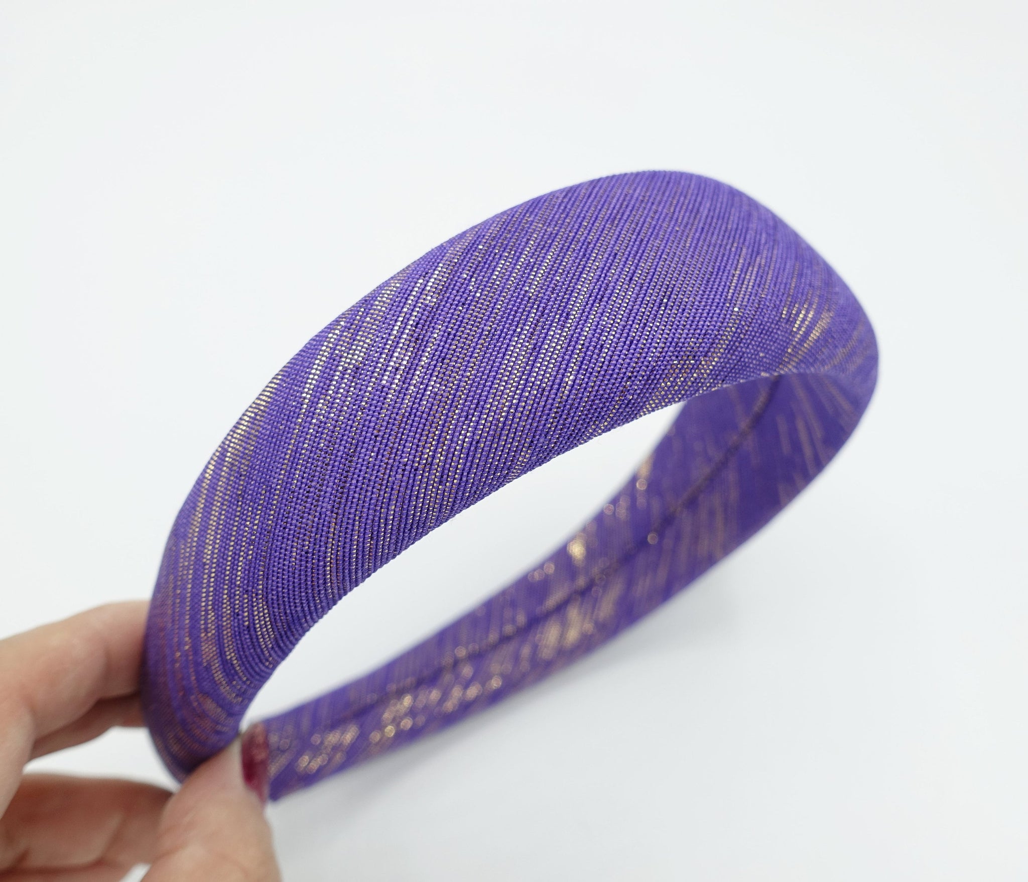 veryshine.com Headband Purple metallic bling headband padded stylish fashion hairband for women