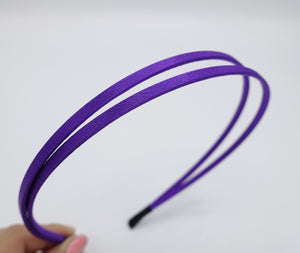 veryshine.com Headband Purple satin double headband solid basic hair accessory for women