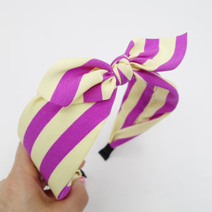 veryshine.com Headband Purple stripe headband bow knotted hairband casual hair accessory for women