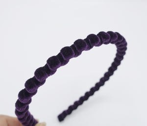 veryshine.com Headband Purple velvet gear headband thin metal hairband for women