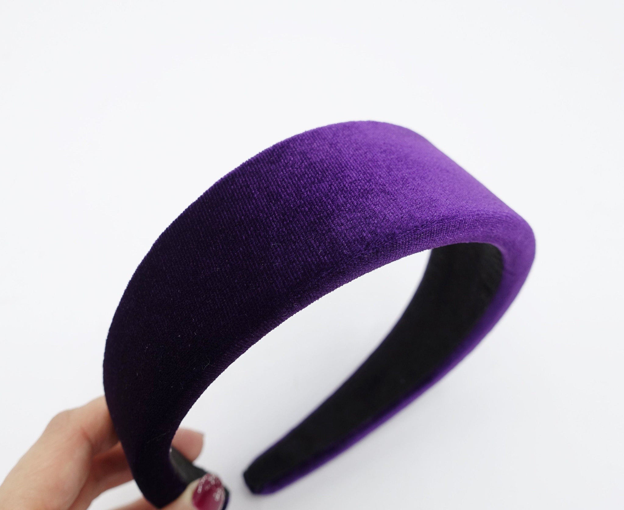 veryshine.com Headband Purple velvet padded headband simple basic fashion hairband for women