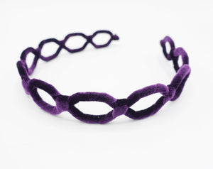 veryshine.com Headband Purple velvet wrap honeycomb pattern headband for women hairband Fall Winter hair accessory