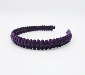 veryshine.com Headband Purple velvet wrapped headband saw pattern hairband women hair accessory