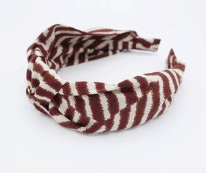 veryshine.com Headband Red brick modern zebra pattern headband knotted hairband women hair accessory