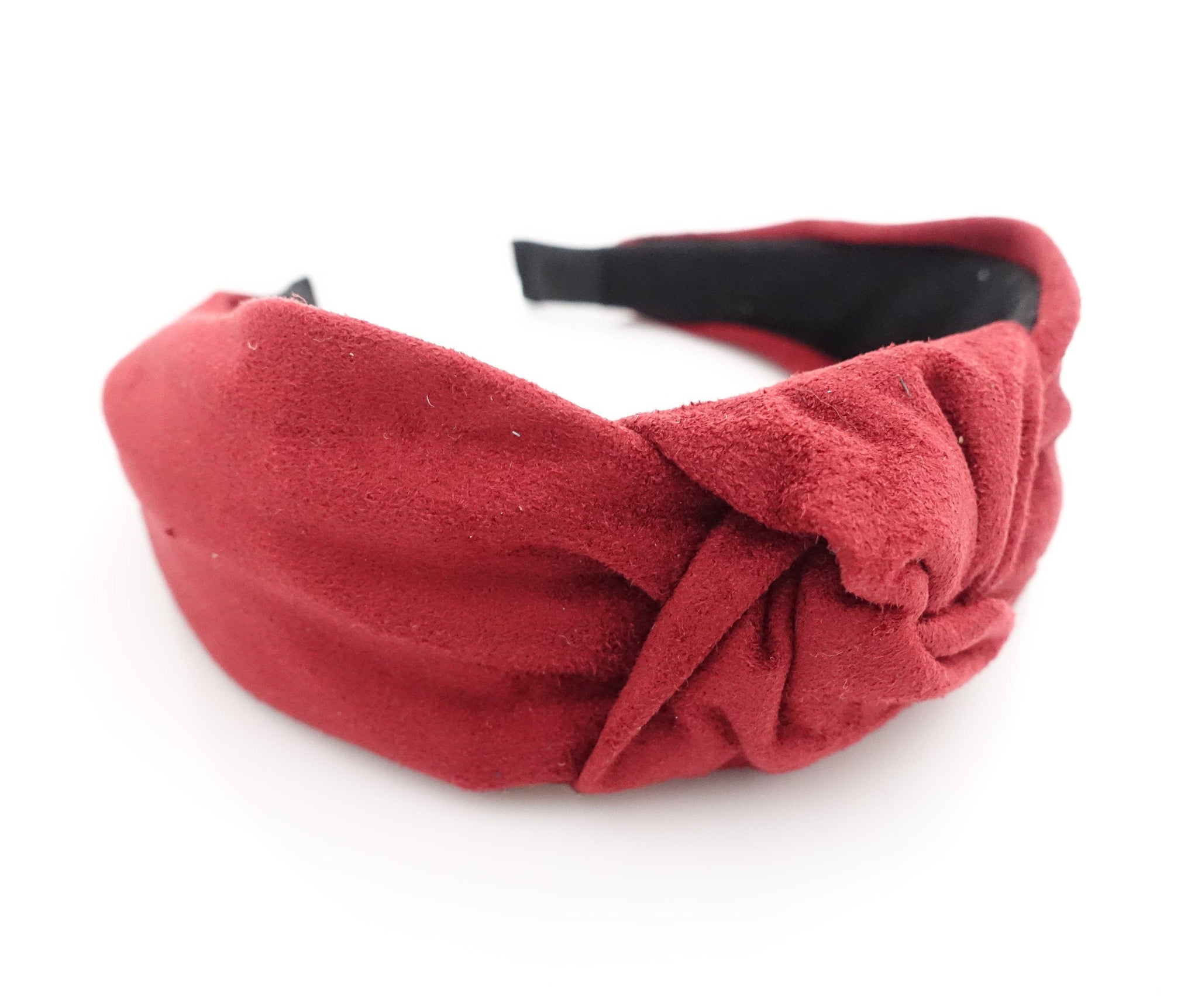 veryshine.com Headband Red suede knotted  headband basic fashion hairband woman hair accessory