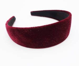 veryshine.com Headband Red wine glittering velvet flat headband basic women hairband