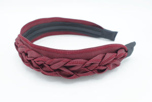 veryshine.com Headband Red wine grosgrain braided strap headband added on women headband