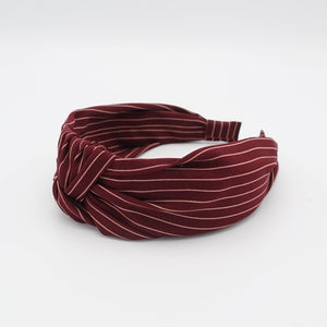 veryshine.com Headband Red wine knotted stripe pattern headband women hairband