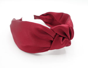 veryshine.com Headband Red wine satin top knot headband single layer headband for women