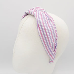 veryshine.com Headband Red wine stripe top knot headband cotton crinkled hairband casual hair accessory for women