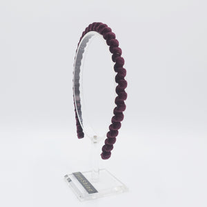 veryshine.com Headband Red wine velvet gear headband thin metal hairband for women