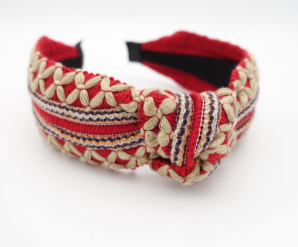 veryshine.com Headband Red x decorated knotted headband womens hairband