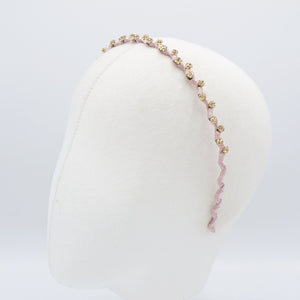 veryshine.com Headband rhinestone embellished wave satin wrap headband thin hairband women hair accessory