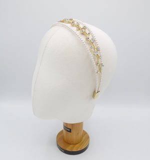 veryshine.com Headband rhinestone flower branch triple headband pearl hairband for women