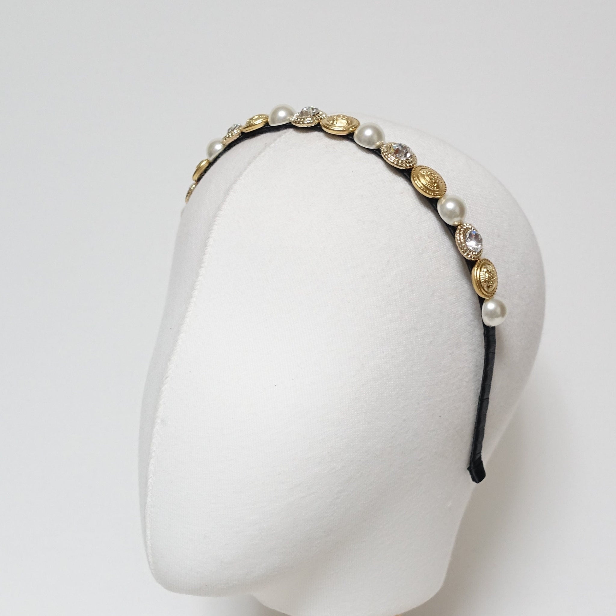 veryshine.com Headband rhinestone pearl decorated headband embellished thin hairband woman hair accessory