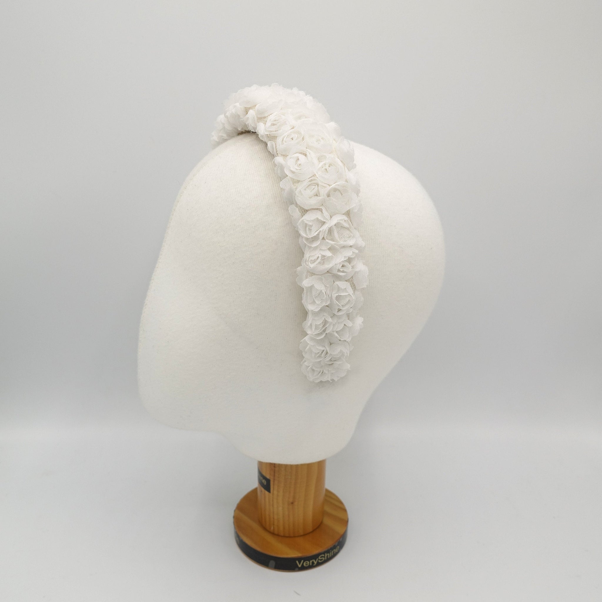 veryshine.com Headband rosebud padded headband arch flower pattern hairband cute hair accessory for women