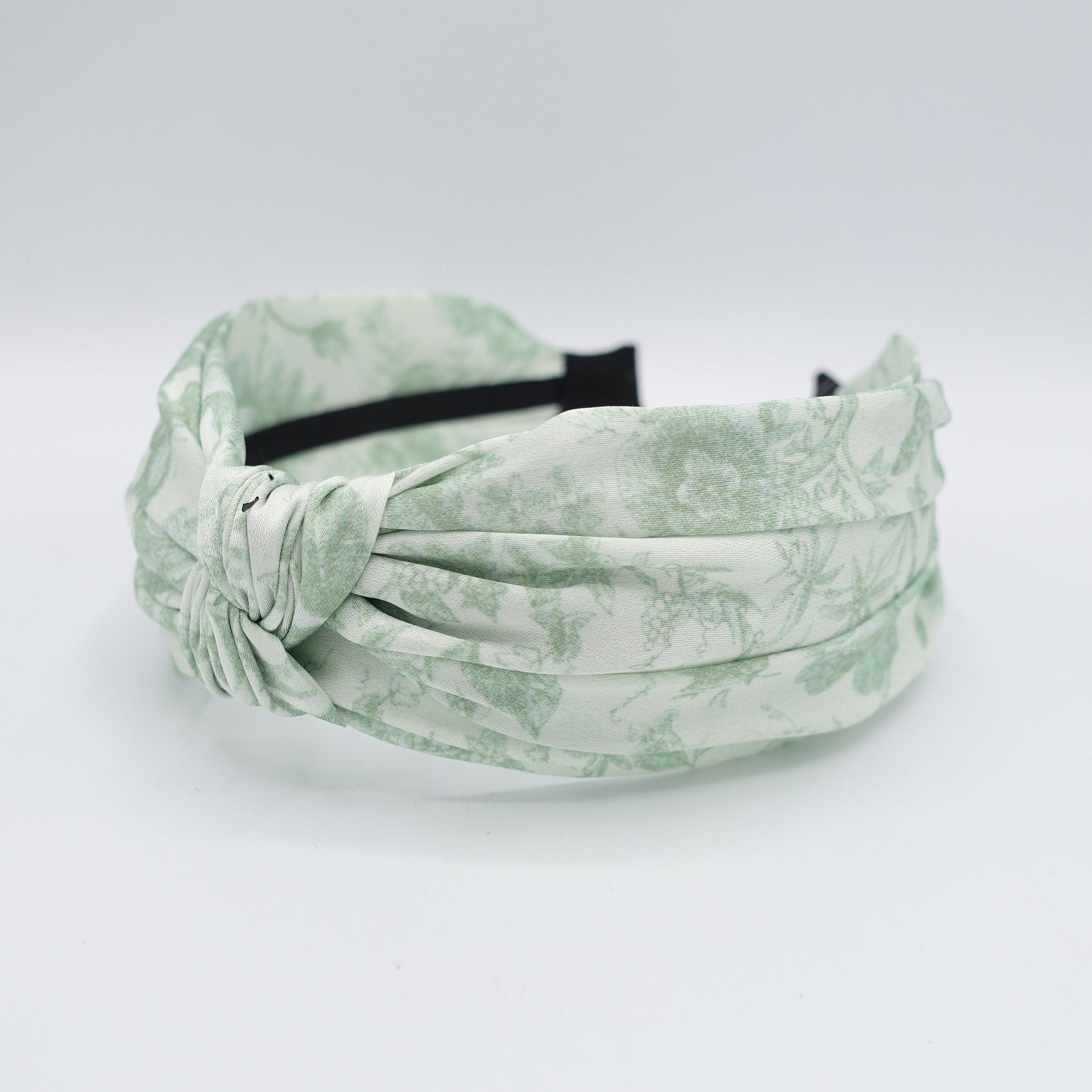 veryshine.com Headband Sage green satin headband, floral knot headband, top knot headband for women