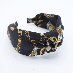 veryshine.com Headband satin chain strap print knotted headband