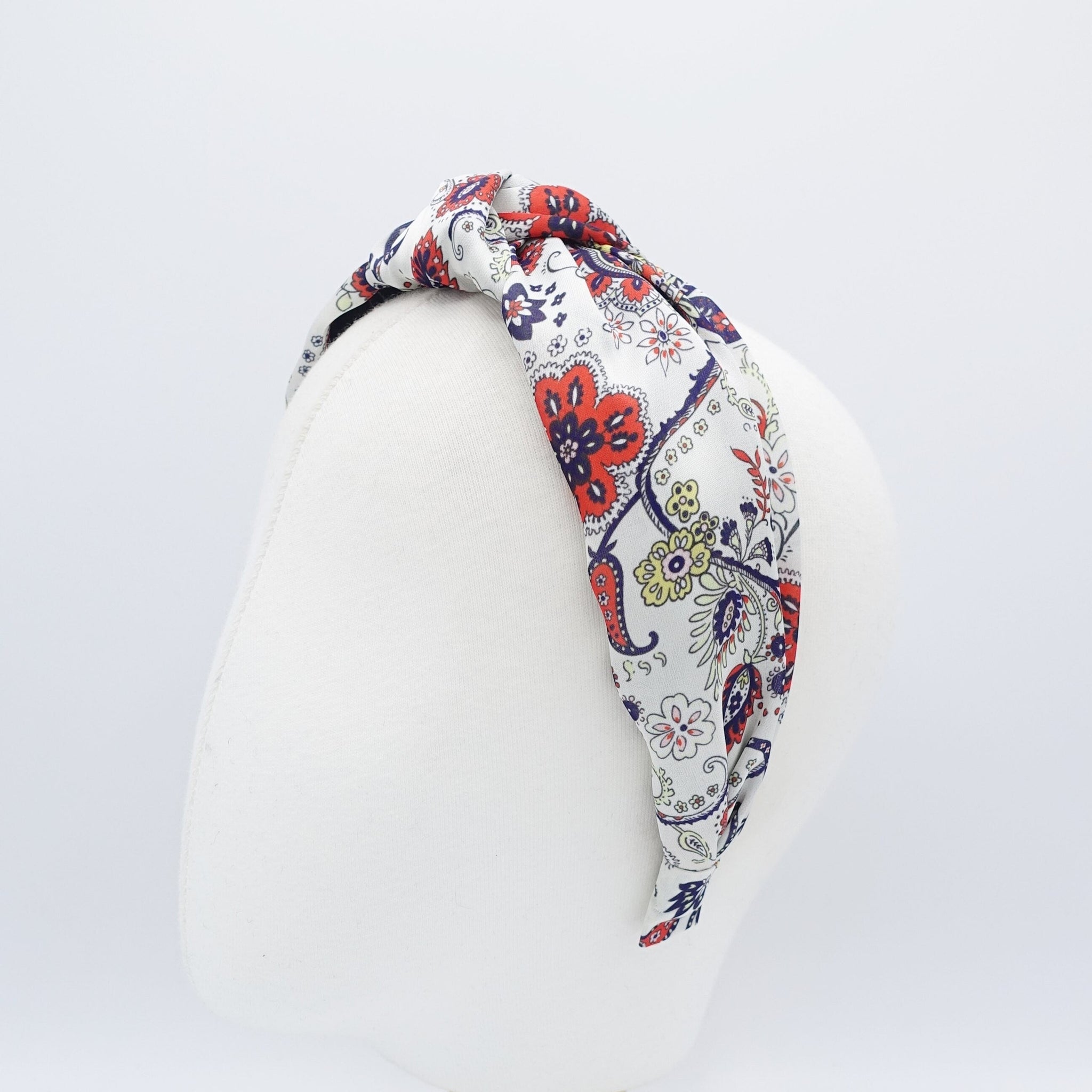 veryshine.com Headband satin paisley flower print knotted headband