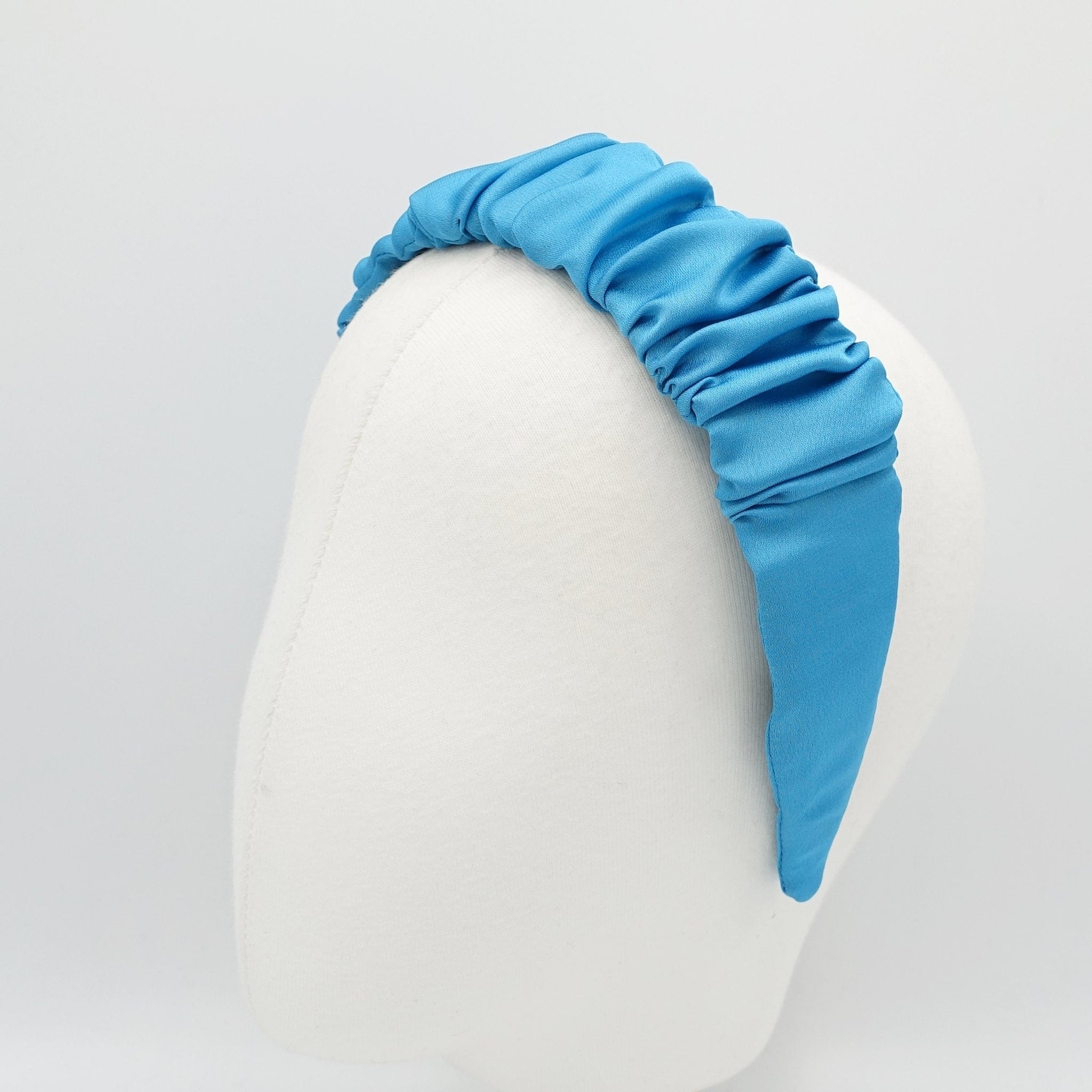 veryshine.com Headband satin ruched headband solid color pleats hairband classy hair accessory for woman