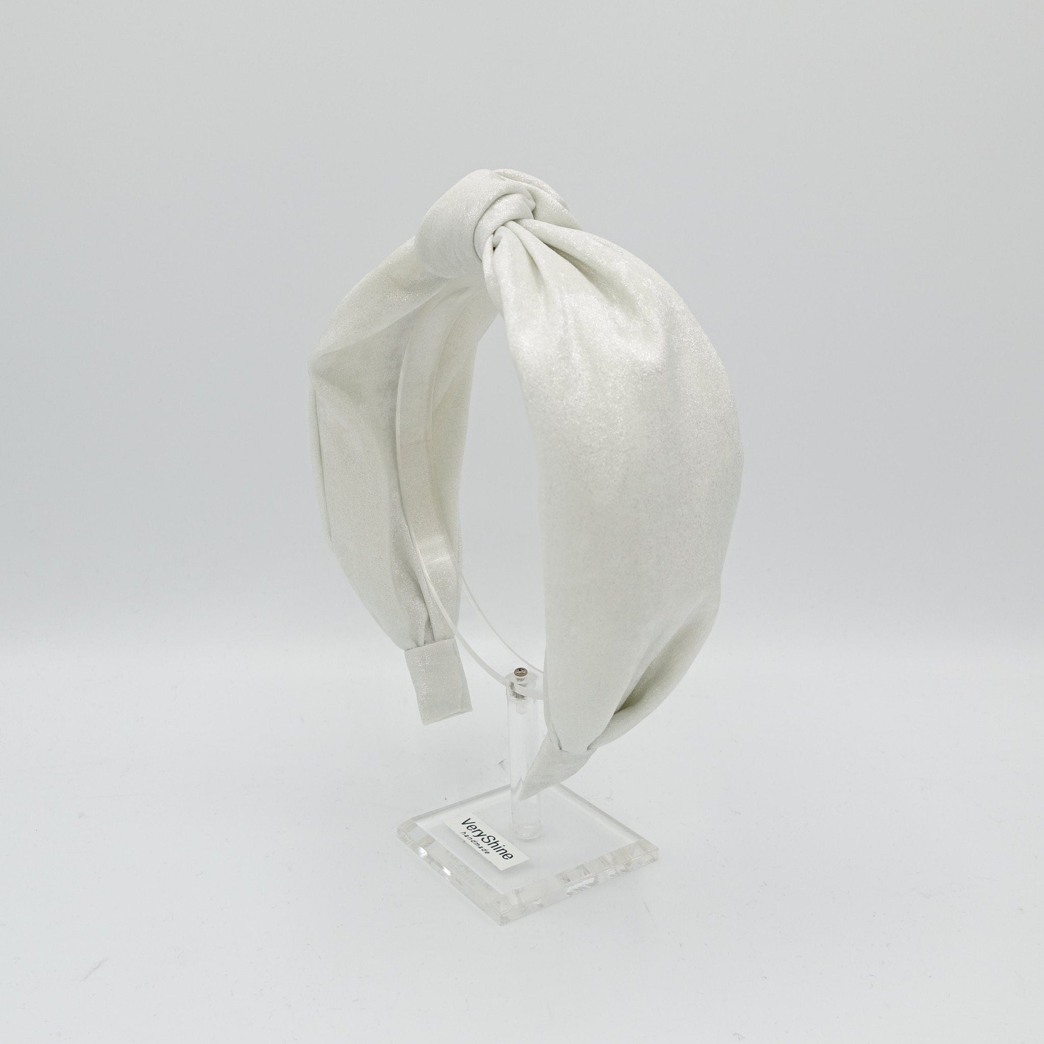 veryshine.com Headband silver metallic fabric top knot headband hair accessory for women